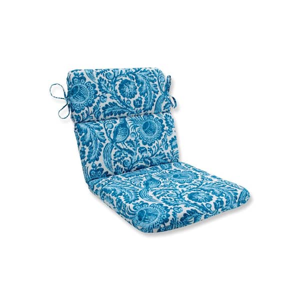 Pillow Perfect Paisley Blue/White Tucker Resist Rectangular Outdoor Seat Cushion