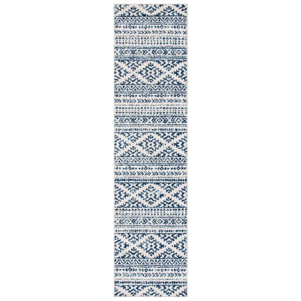 Tulum Ivory/Navy 2 ft. x 21 ft. Geometric Runner Rug price history on PriceWatchPro