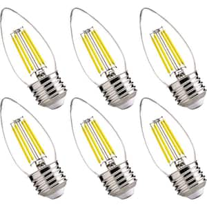 60-Watt Equivalent Dimmable E26 LED Candelabra Bulbs, B11 LED Candle Bulbs, 5000K Daylight White (6-Pack)