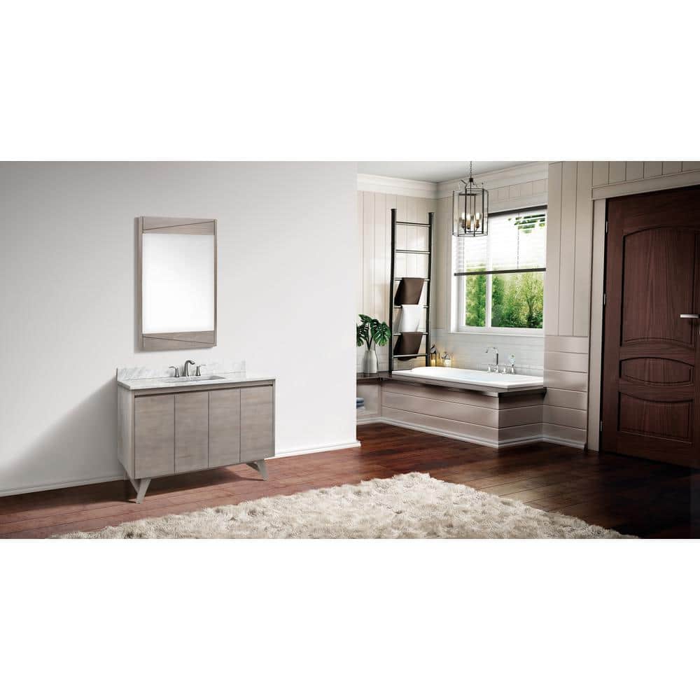 Gray Teak 24" Rectangular Wood Framed Mirror
