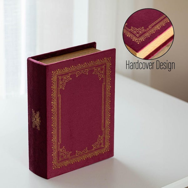 Vintiquewise Red Decorative Wooden Vintage Book Shaped Trinket