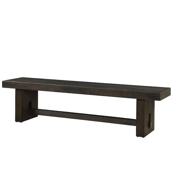 Acme Furniture Haddie Brown Distressed Walnut Bench 18 in. H x 16 in. W x 70 in. H