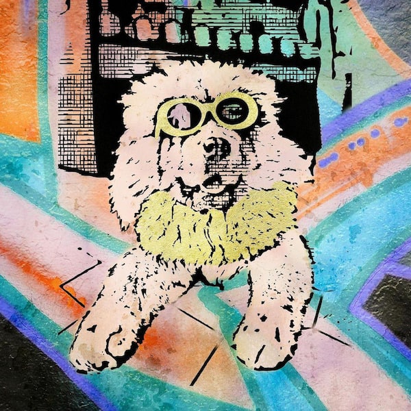VENICE BEACH Collections Boujee Dog Crossroads 2 by Grotto Studios 1 Piece Unframed Graphic Print Abstract Poster Art Print 20 in. x 20 in.