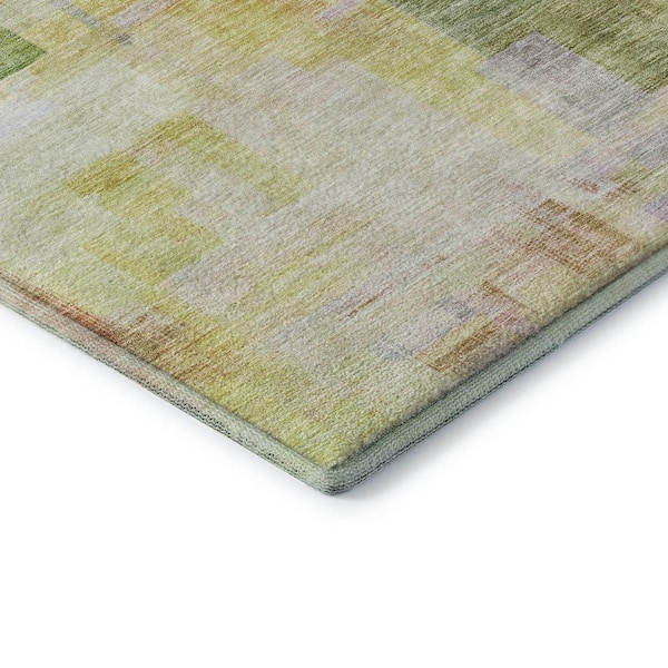 Mayfield Premium Machine Washable Abstract AMF1067 Green 5 ft. x 7 ft. 6 in. Area Rug