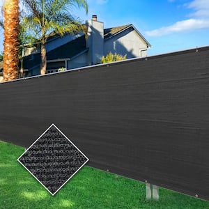 4 ft. x 50 ft. Privacy Screen Fence Heavy-Duty Protective Covering Mesh Fencing for Patio Lawn Garden Balcony Black
