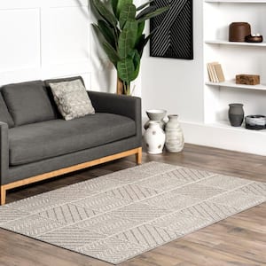 Tieve Modern Checkered Gray 7 ft. x 9 ft. Area Rug