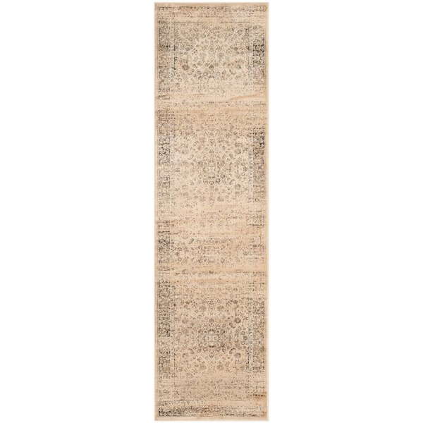 SAFAVIEH Vintage Warm Beige 2 ft. x 16 ft. Border Runner Rug