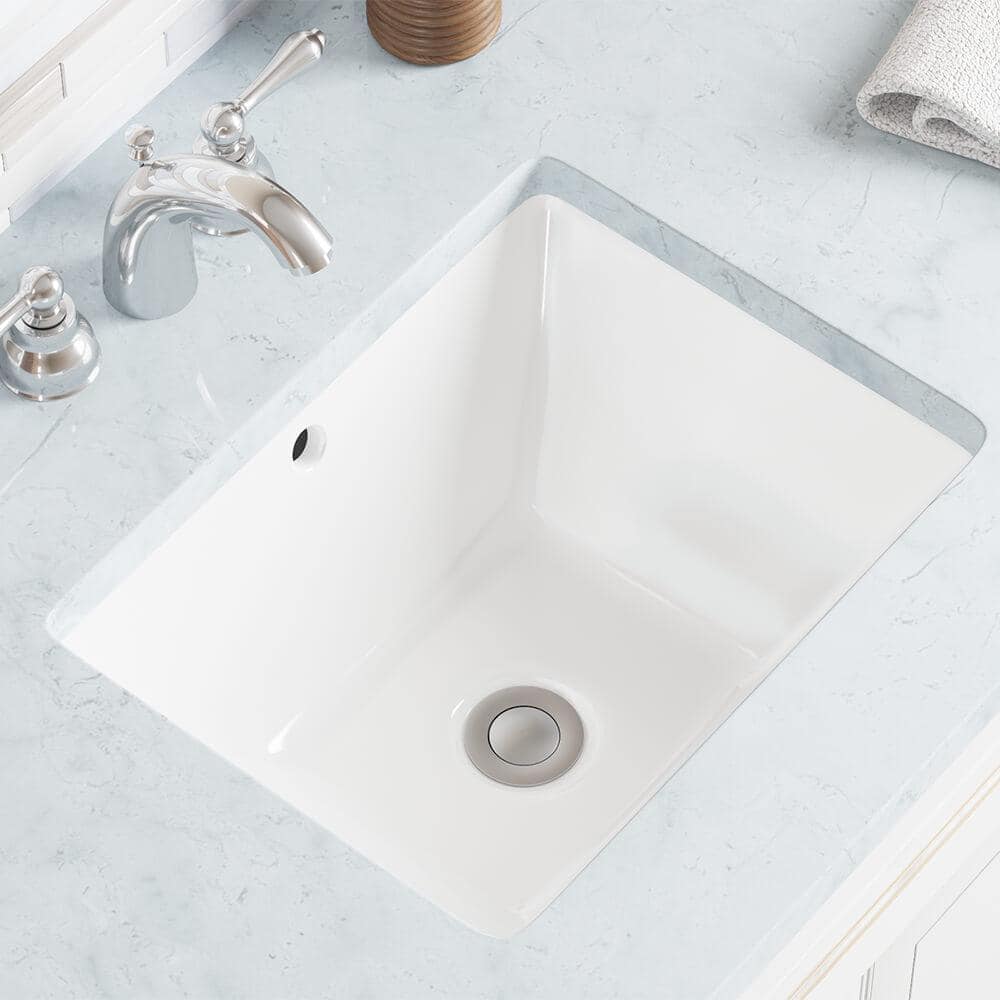 Mr Direct Undermount Porcelain Bathroom Sink In White U1611 W The Home Depot