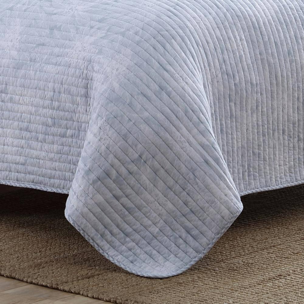 Makena Twin Blue Cotton Reversible Quilt Set