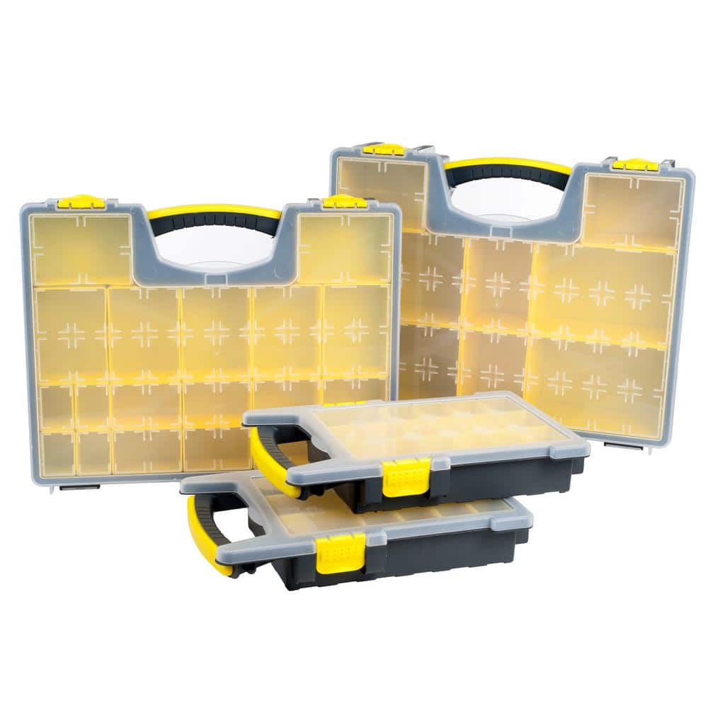 55 Compartment Portable Small Parts Organizer Clear plastic Carrying Handle NEW 