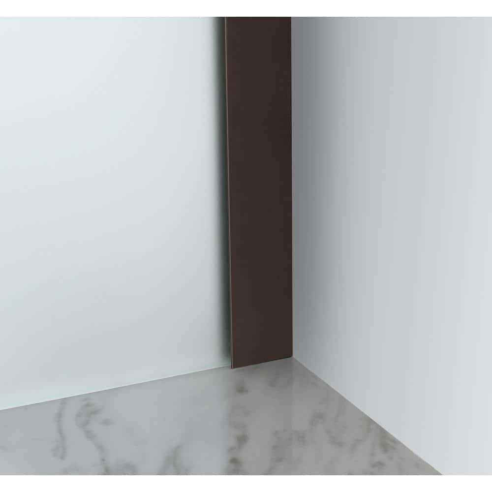 Langham XL Bronze Frameless Sliding Shower Enclosure with Frosted Glass