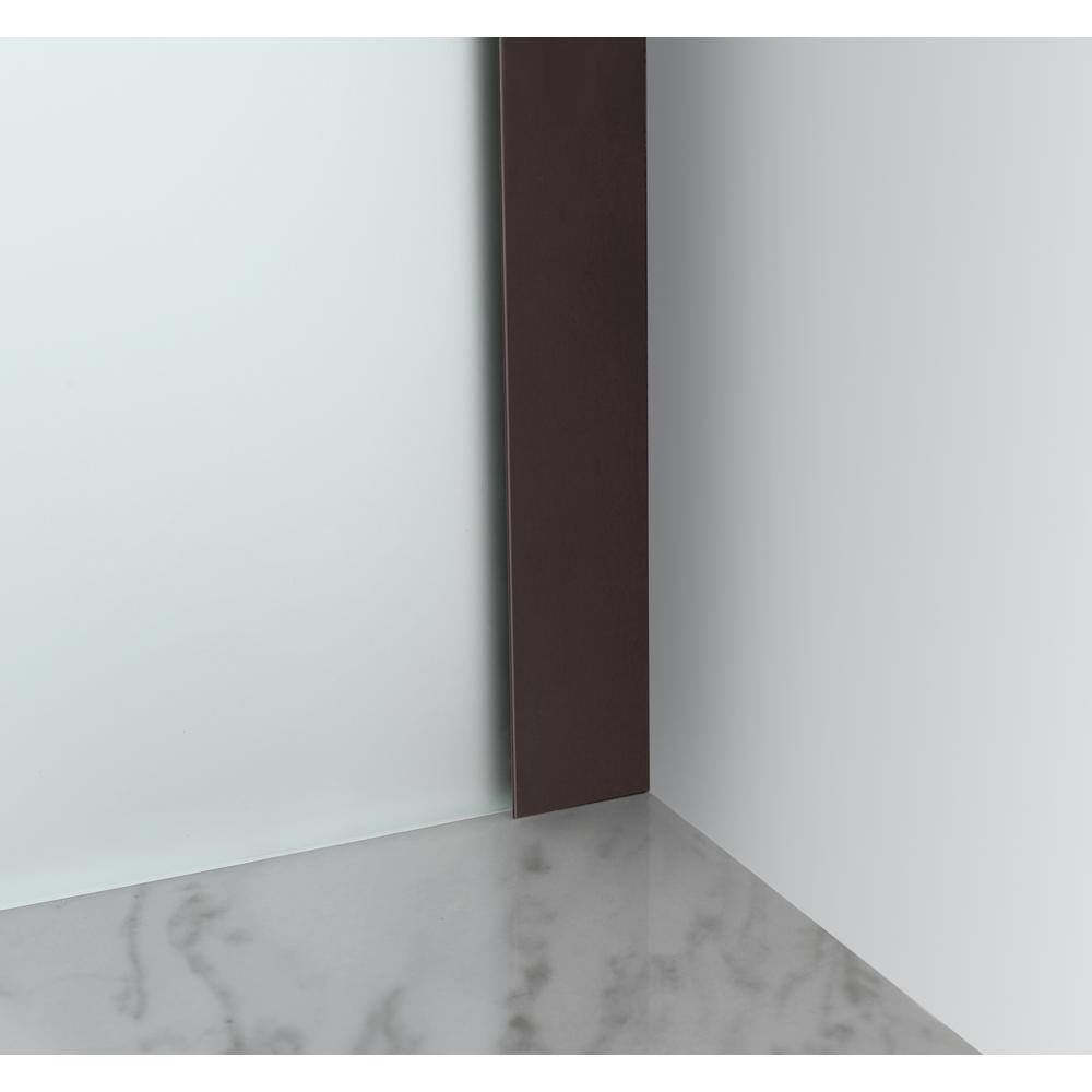 Coraline XL Bronze Frameless Sliding Shower Enclosure with Frosted Glass