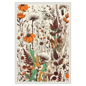 "Meadow flowers 3" by Justyna Jaszke 1-Piece Floater Frame Giclee Abstract Canvas Art Print 23 in. x 16 in.