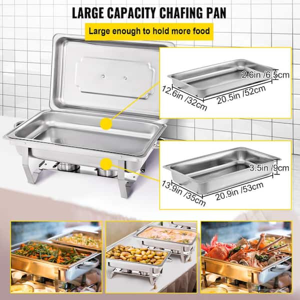 Choice 15 Piece Full Size Disposable Chafer Dish Kit with (3) Wire Stands,  (3) Deep Pans, (