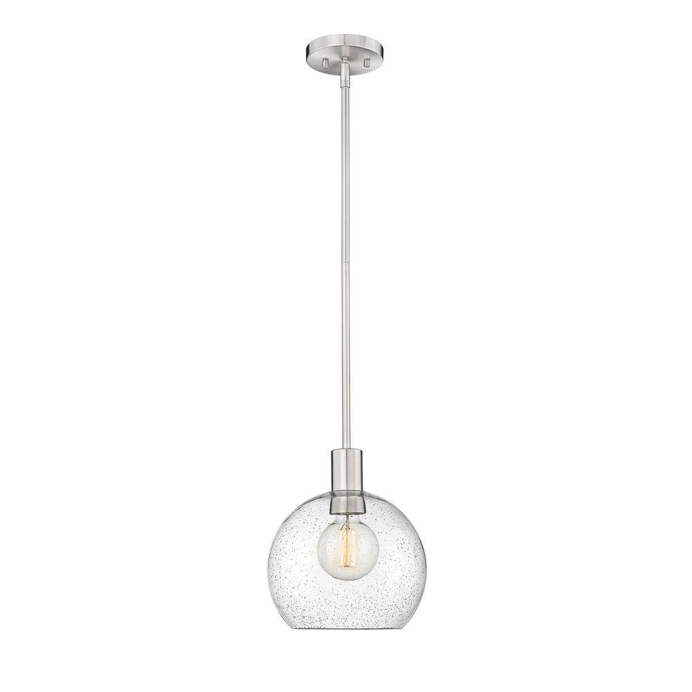 Mid-Century Modern Sleek Brushed Nickel Globe Pendant Light