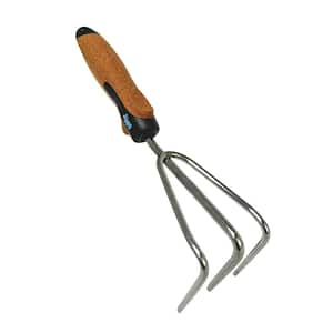 Stainless Steel 6.25 in. Hand Garden Cultivator with Ergonomic Handle