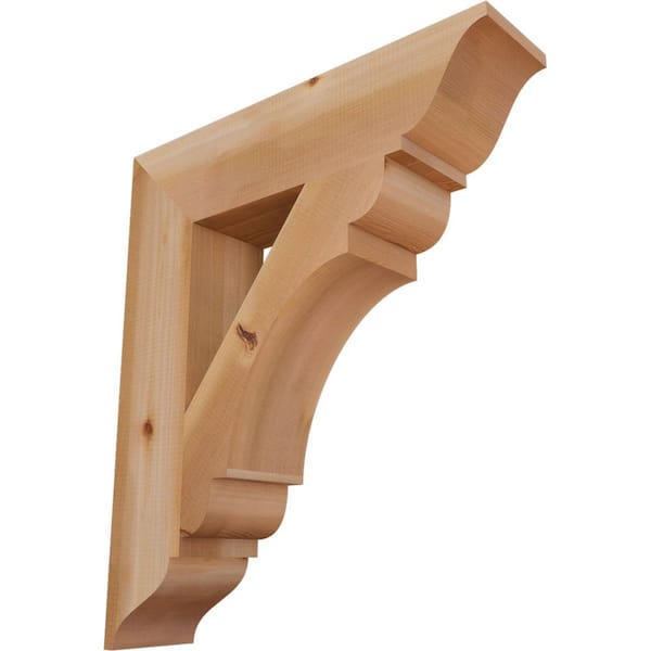Ekena Millwork 5.5 in. x 30 in. x 26 in. Western Red Cedar Olympic Traditional Smooth Bracket