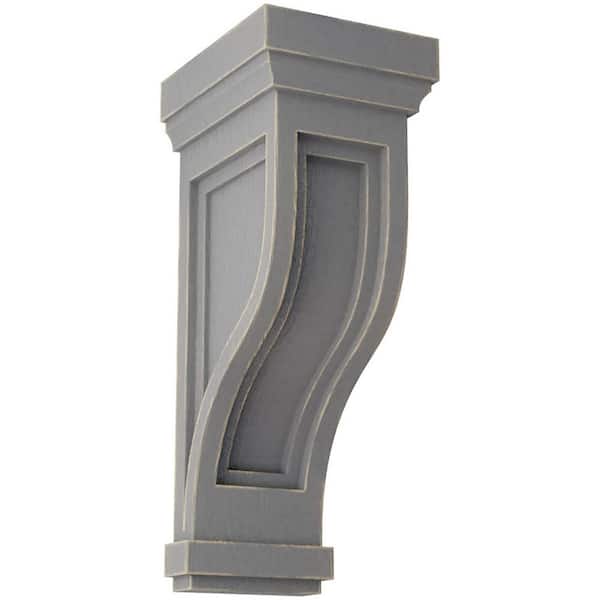Ekena Millwork 6-1/2 in. x 14 in. x 6-1/2 in. Pebble Grey Traditional Recessed Wood Vintage Decor Corbel