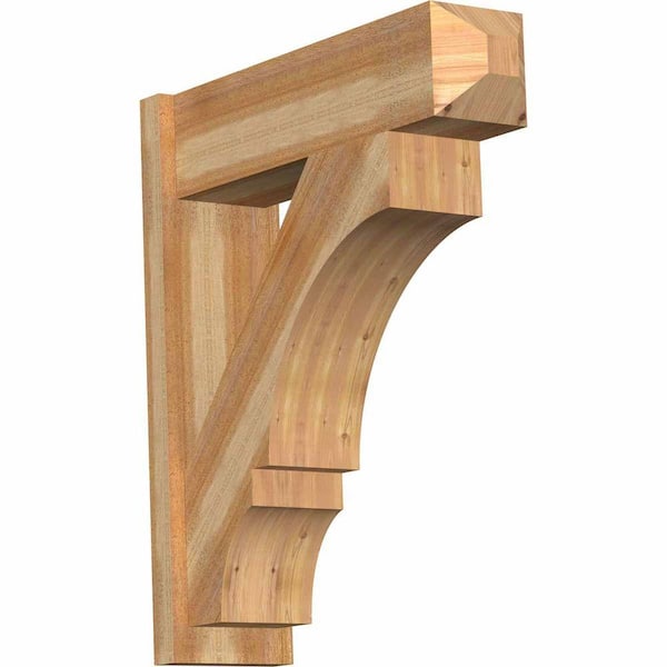 Ekena Millwork 8 in. x 32 in. x 28 in. Balboa Craftsman Rough Sawn Western Red Cedar Outlooker