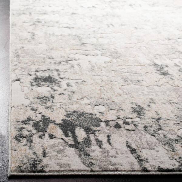 Safavieh Vogue Collection VGE144A Modern Abstract Runner Beige Charcoal 2' x 8' 