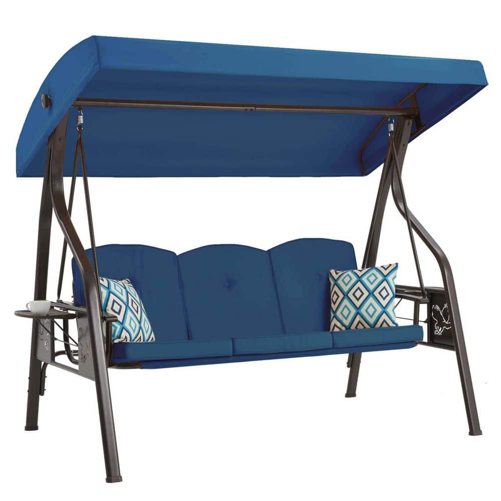 3-Seat Outdoor Porch Swing with Stand, Patio Swing with Canopy, 2 in 1 Porch Swing Bed and Patio Swing Chair(Wine Red) price history on PriceWatchPro