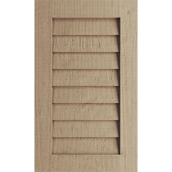 Ekena Millwork 12 in. x 24 in. Rectangular Rough Cedar Polyurethane Timberthane Faux Wood Non-Functional Paintable Gable Vent