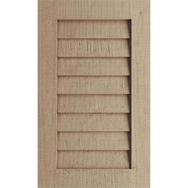 Ekena Millwork 24 in. x 27 in. Rectangular Rough Cedar Polyurethane Timberthane Faux Wood Non-Functional Paintable Gable Vent