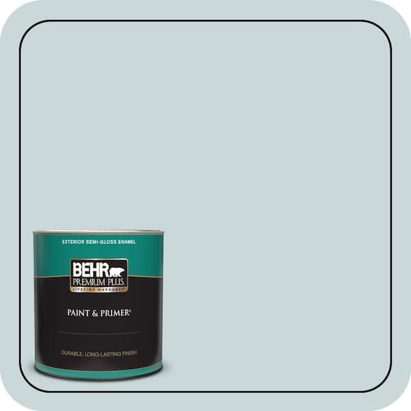 BEHR PREMIUM PLUS 1 qt. #PPU13-16 Offshore Mist Semi-Gloss Enamel Exterior Paint & Primer