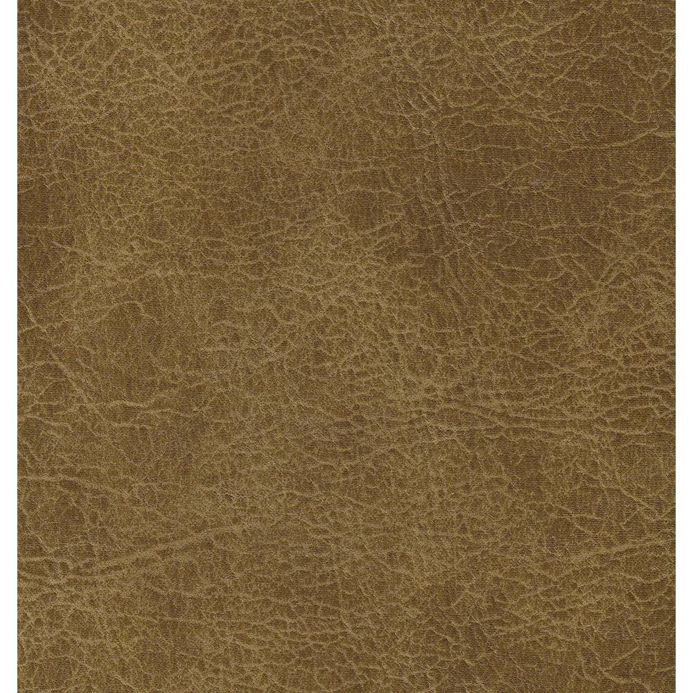 Draper 53'' Faux Brown Leather Tufted Bench with Metal Base