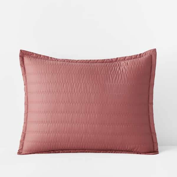 The Company Store Legends Hotel Wrinkle-Free Cotton Quilted Burnt Sienna Sateen Standard Sham