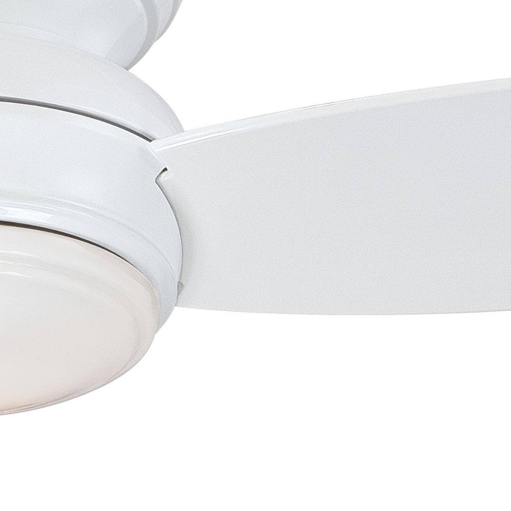 52" White Low Profile LED Ceiling Fan with Remote and Light Kit
