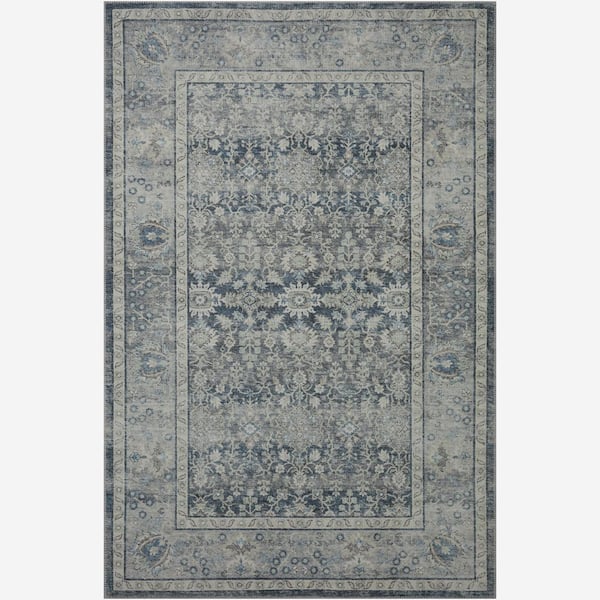 Home Decorators Collection Leesa Charcoal / Grey Doormat 3 ft. x 5 ft. Oriental Printed Area Rug