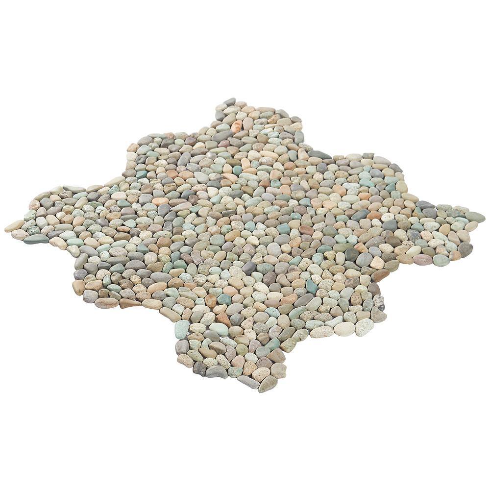 Natural Multicolor Slate Pebble Mosaic Tile for Indoor/Outdoor