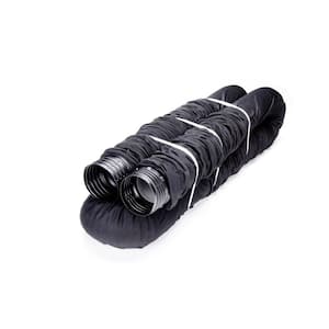 FLEX Drain 4 in. x 50 ft. Black Copolymer Perforated Drain Pipe with Sock