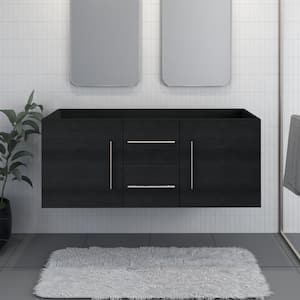 Napa 60 in. W x 22 in. D x 21 in. H in. Double Sink Bath Vanity Cabinet without Top in Black Ash, Wall Mounted