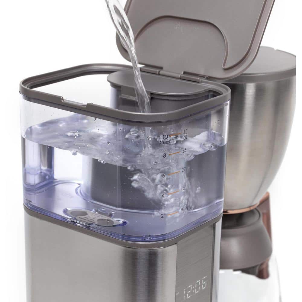 Stainless Steel 10-Cup Programmable Drip Coffee Maker with Grinder