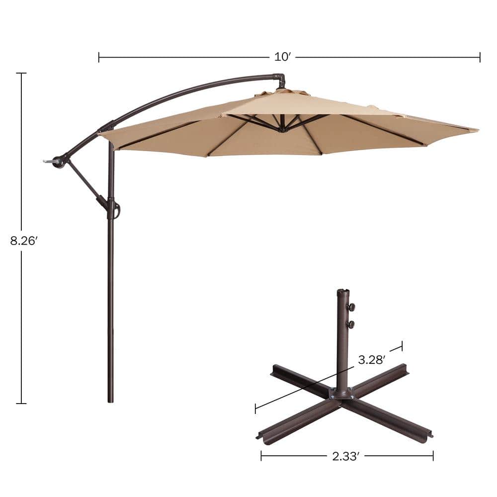 10ft Nude Steel Octagon Cantilever Side Post Umbrella