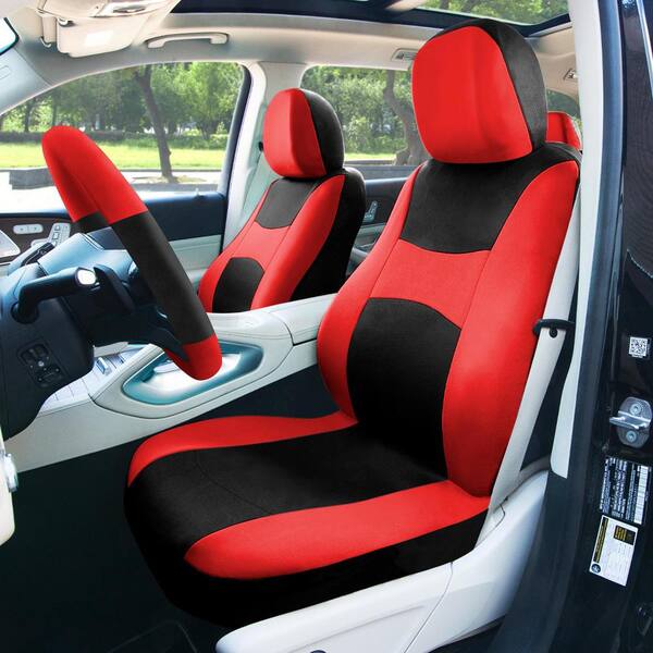 Light & Breezy Flat Cloth Seat Covers – Full Set FH Group Color: Red