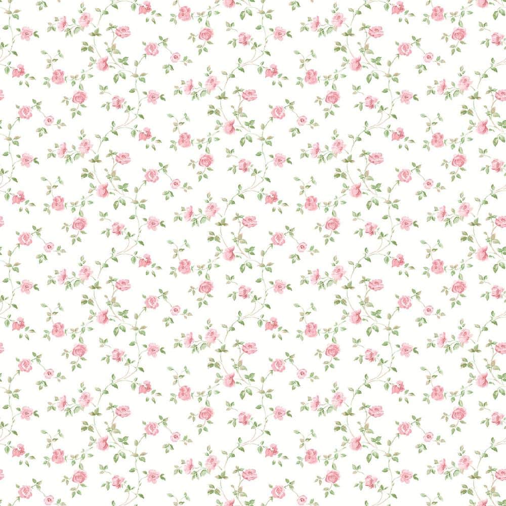 Miniatures 2-Pink/Green/White Miniature Rose Trellis Design Matte Finish No