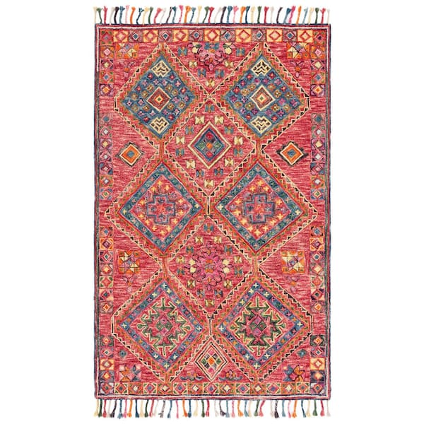 Aspen 8 ft. x 10 ft. Red/Blue Abstract Geometric Area Rug