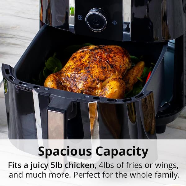 ARIA 7 Qt. Ceramic Family-Size Air Fryer with Accessories and Full Color  Recipe Book FCH-881 - The Home Depot