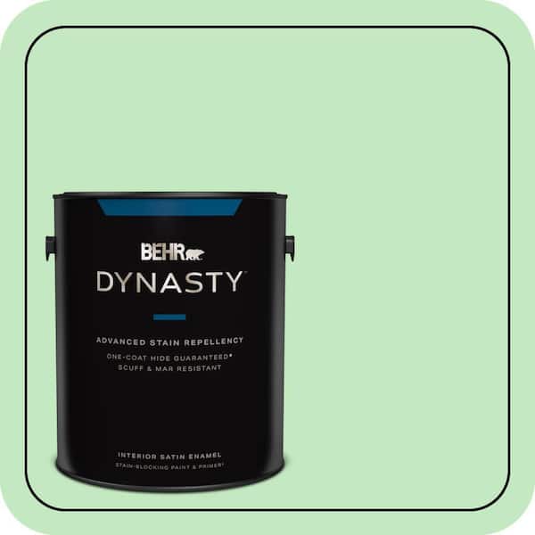BEHR DYNASTY 1 gal. #450A-3 Mountain Mint Satin Enamel Interior Stain-Blocking Paint and Primer