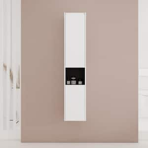 Modern 11.81 in. W x 9.81 in. D x 59 in. H Bathroom Storage Wall Cabinet in White