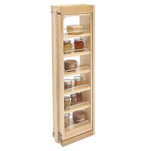 Brown Pull-Out Wall Filler Cabinet Wooden Organizer, 39 in. Hgt