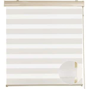 Zebra White Corded Roller Shades Dual Layer Shades Light Control Suitable for Any Room, 39 in. x 72in.