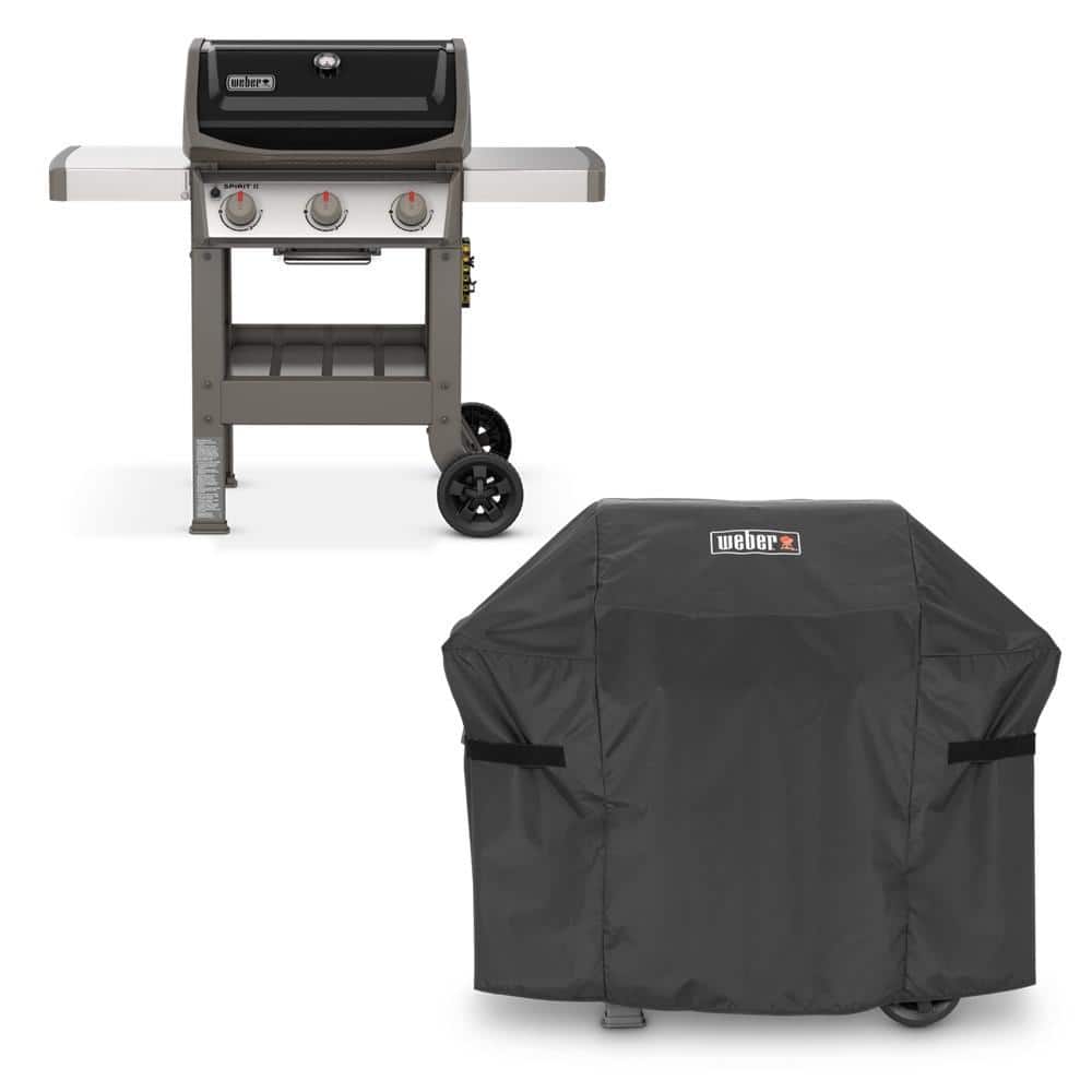Spirit II E-310 3-Burner Liquid Propane Gas Grill Combo with Grill Cover 1500459 - The Home Depot
