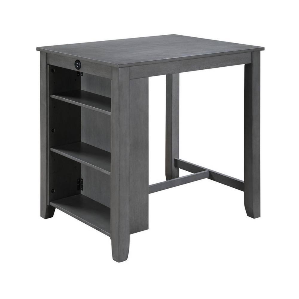 36 in. Gray Wood 4 Legs Dining Table Seating 4
