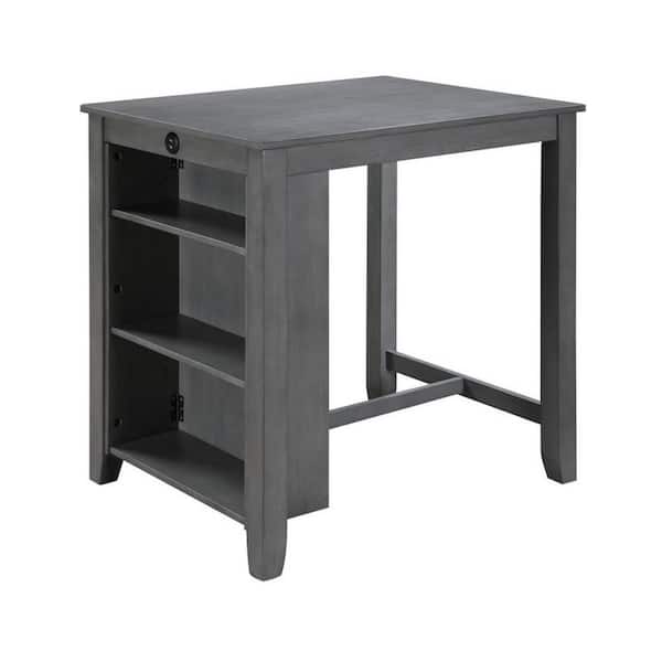 36 in. Gray Wood 4 Legs Dining Table Seating 4