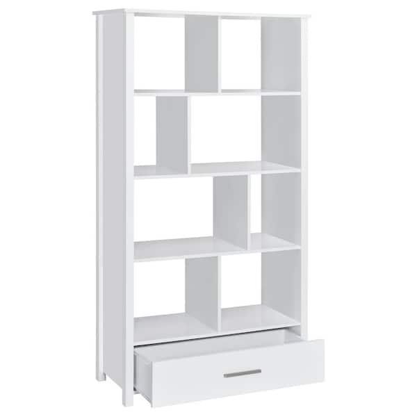 Coaster Dylan 35.5 in. Wide High Gloss White Rectangular 8-shelf