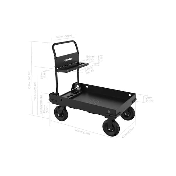 Husky - 38 in. W All-Terrain Folding Tool Cart